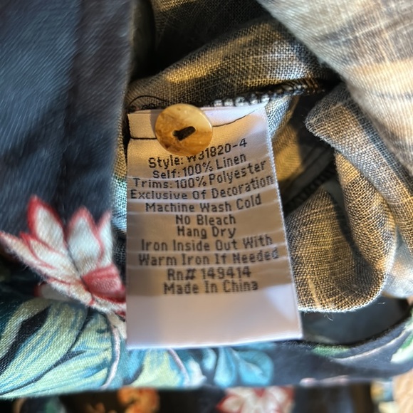 NWT JOHNNY WAS easy linen floral embroidered jumpsuit size XS/S - Picture 8 of 9